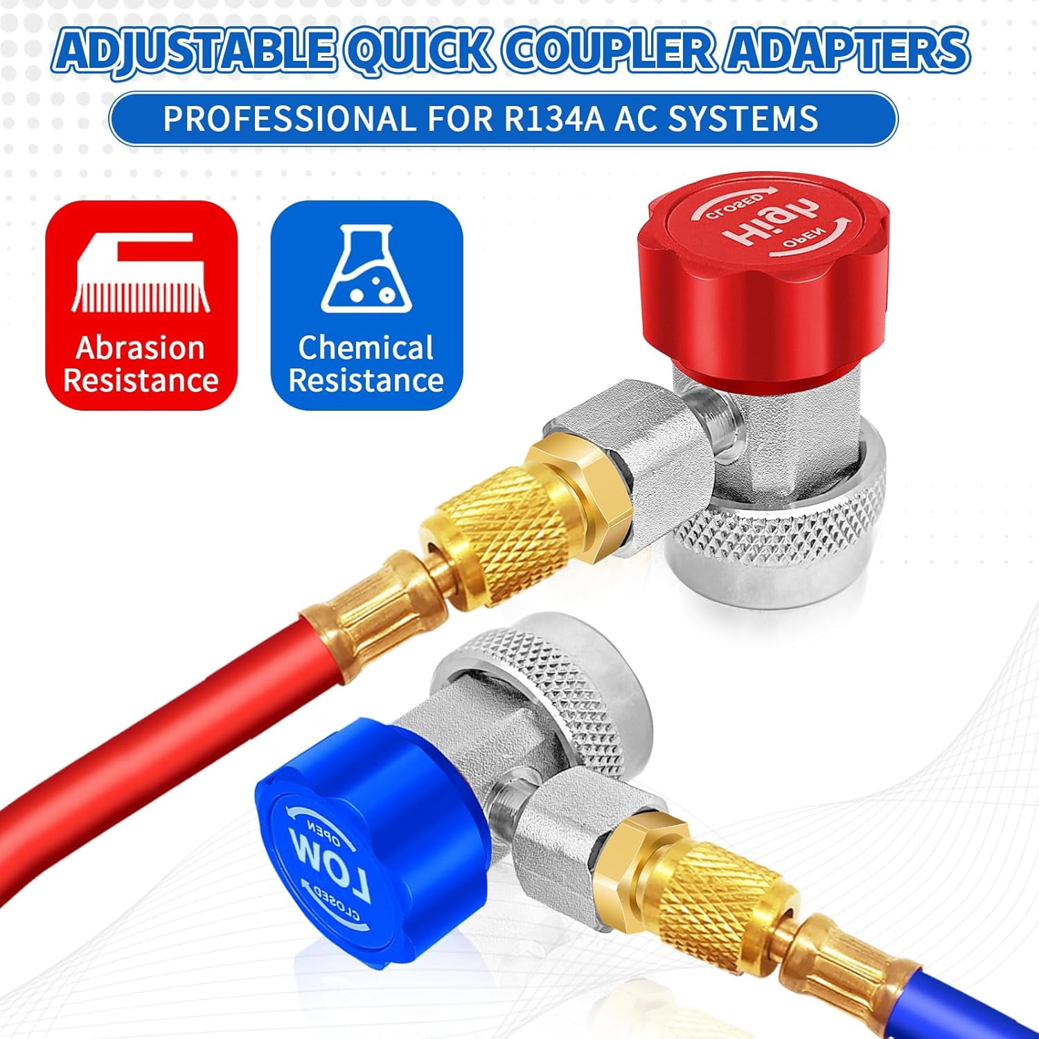 A/C R134a R1234yf Quick Coupler, R134a to R1234yf Refrigerant Adapter Connector Conversion Kit with R134a Quick Adapter, R1234YF Quick Adapter