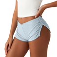 thumbnail image 3 of jiaxiM Micro Shorts for Women Low Waist Side Slit Y2k Boyshort Slim Booty Shorts Lounge Pj Bottom Cute Sleepwear, 3 of 6