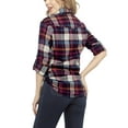 thumbnail image 3 of Matchstick Women Long Sleeve Flannel Plaid Checked Shirt (XS-XXL), 3 of 6