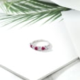 thumbnail image 4 of Gem Stone King 925 Sterling Silver Round E-F Lab Grown Diamond Red Ruby Anniversary Ring for Women (1.43 Cttw, Gemstone Birthstone, Size 8), 4 of 4