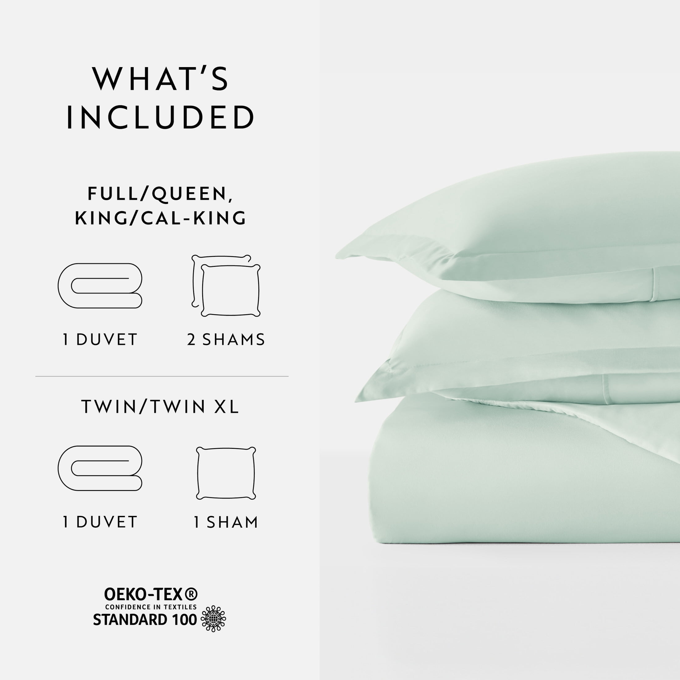 Noble Linens 3-Piece Aqua Duvet Cover Set, King/ Cal King