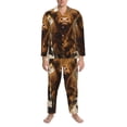 thumbnail image 3 of Lsque Cow With Butterflies Lilies Pattern Long Sleeve Pajama Set for Men - Soft 2-Piece Sleepwear and Loungewear Set with Pockets, Comfy Nightwear-X-Large, 3 of 7