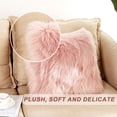 thumbnail image 4 of Juego de 2 piezas de funda de almohada mullida de piel sintética, funda de almohada decorativa, funda de almohada cuadrada de pelusa de 18x18 pulgadas, 4 of 5