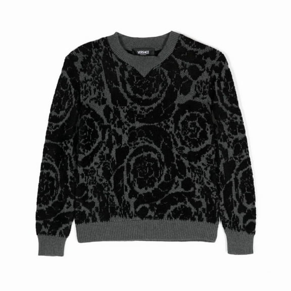 Young Versace Barocco- Jacquard Cotton Blend Jumper, Size 6Y
