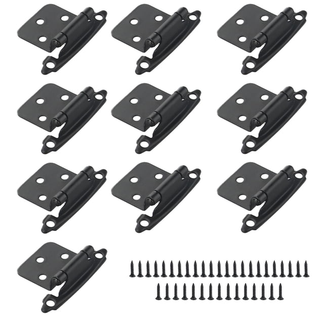10 Pcs Charnière de Placard Auto-Fermante, Charnières de Porte Robustes Noires