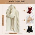 thumbnail image 4 of Women's Warm Scarf,Rich Solid Colors Winter Scarves ，Super Soft Scarf for Women Winter，Cold Weather Accessories(White), 4 of 6