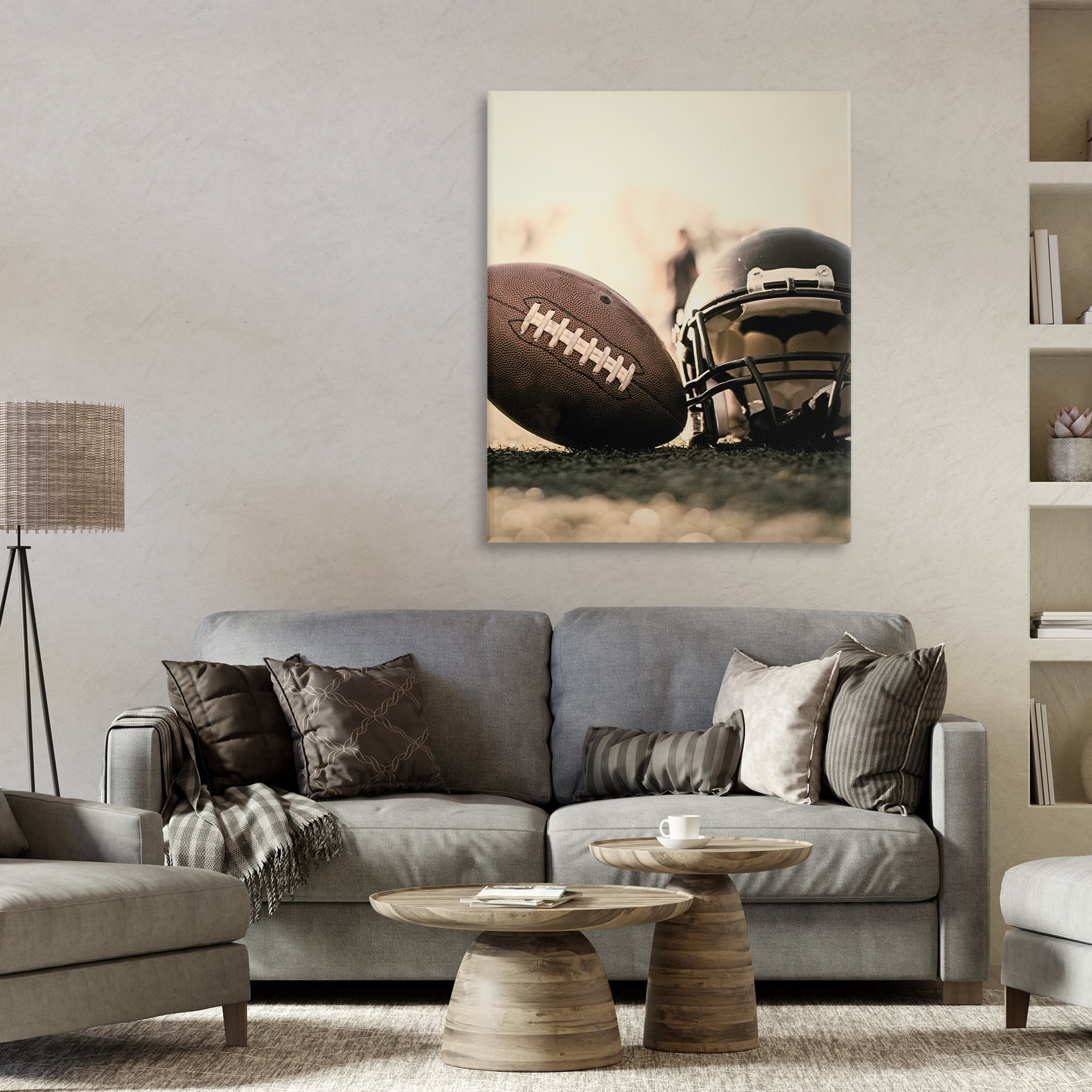 Stupell Industries Football Stand Alone Canvas Wall Art, design by Jesse Keith
