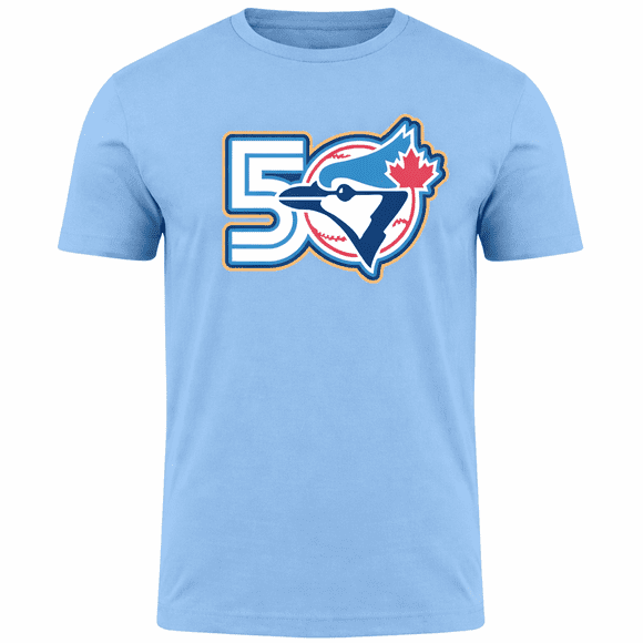 Men's Toronto Blue Jays MLB 50th Anniversary Logo T-Shirt - Light Blue