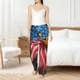 thumbnail image 6 of Lsque Eagle Head With American Flag Print Women's Pajama Pants, Lounge Pant - Comfortable Home Wear,Elastic Waistband, Stylish Design-Large, 6 of 9