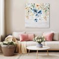 thumbnail image 5 of Spring Floral Wall Art Painting on Canvas, Weeping Blue Botanical Summer Vintage Canvas Art Home Prints Wall Art Framed Modern Artwork for Living Room Bedroom Wall Decor 12x12in, 5 of 9