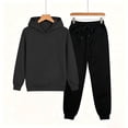 thumbnail image 2 of Cethrio Boys Athletic Outfit Sets, Casual Long Sleeve Running 2 Piece Boys' Activewear Black Size 7-8 T, 2 of 5