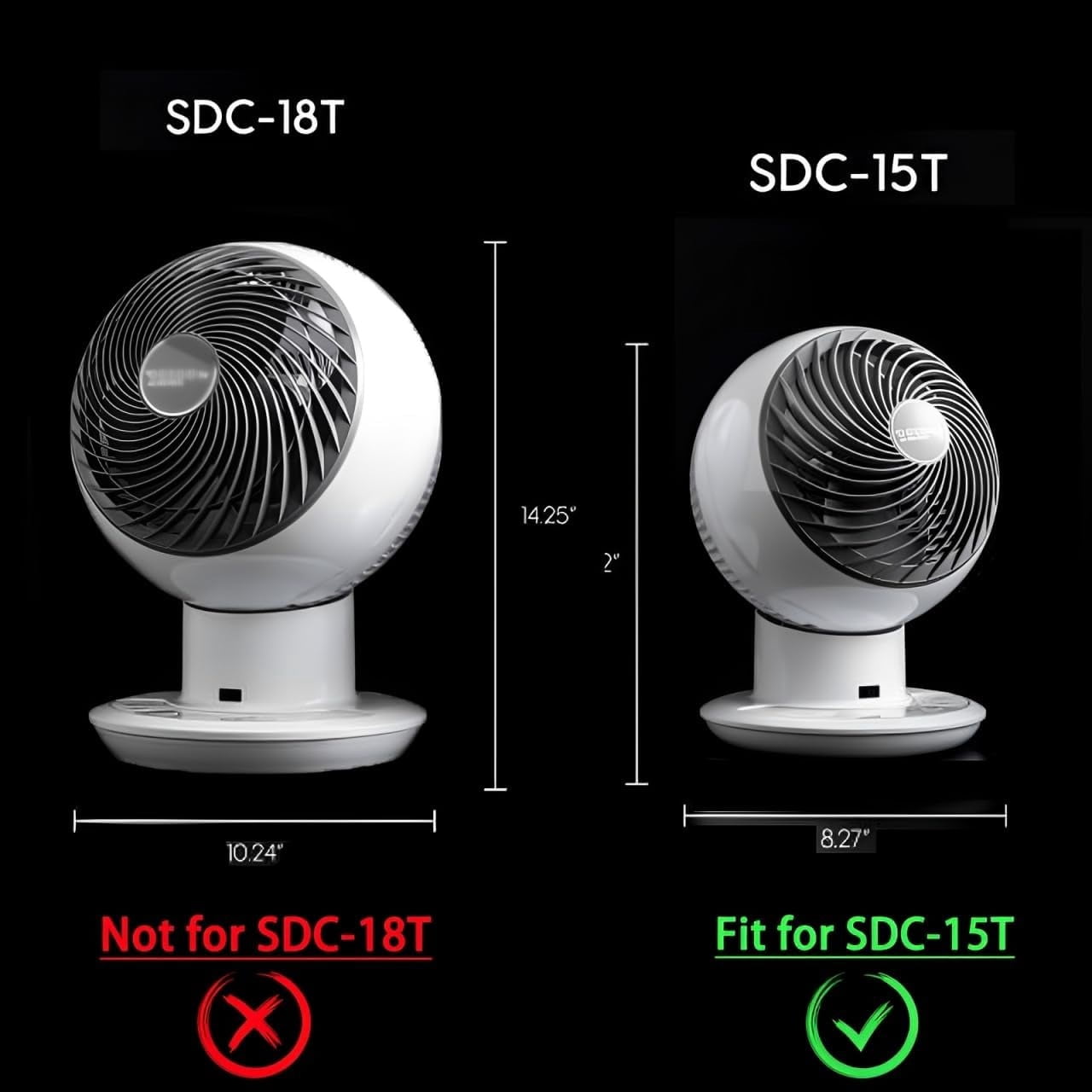 Bunk Buddy Fan Holder for Woozoo Fan, Universal 8.27 Inch Clip-On Dorm Fan Mount for Woozoo Desk Fan & Bunk Beds, College Room Cooling Accessory
