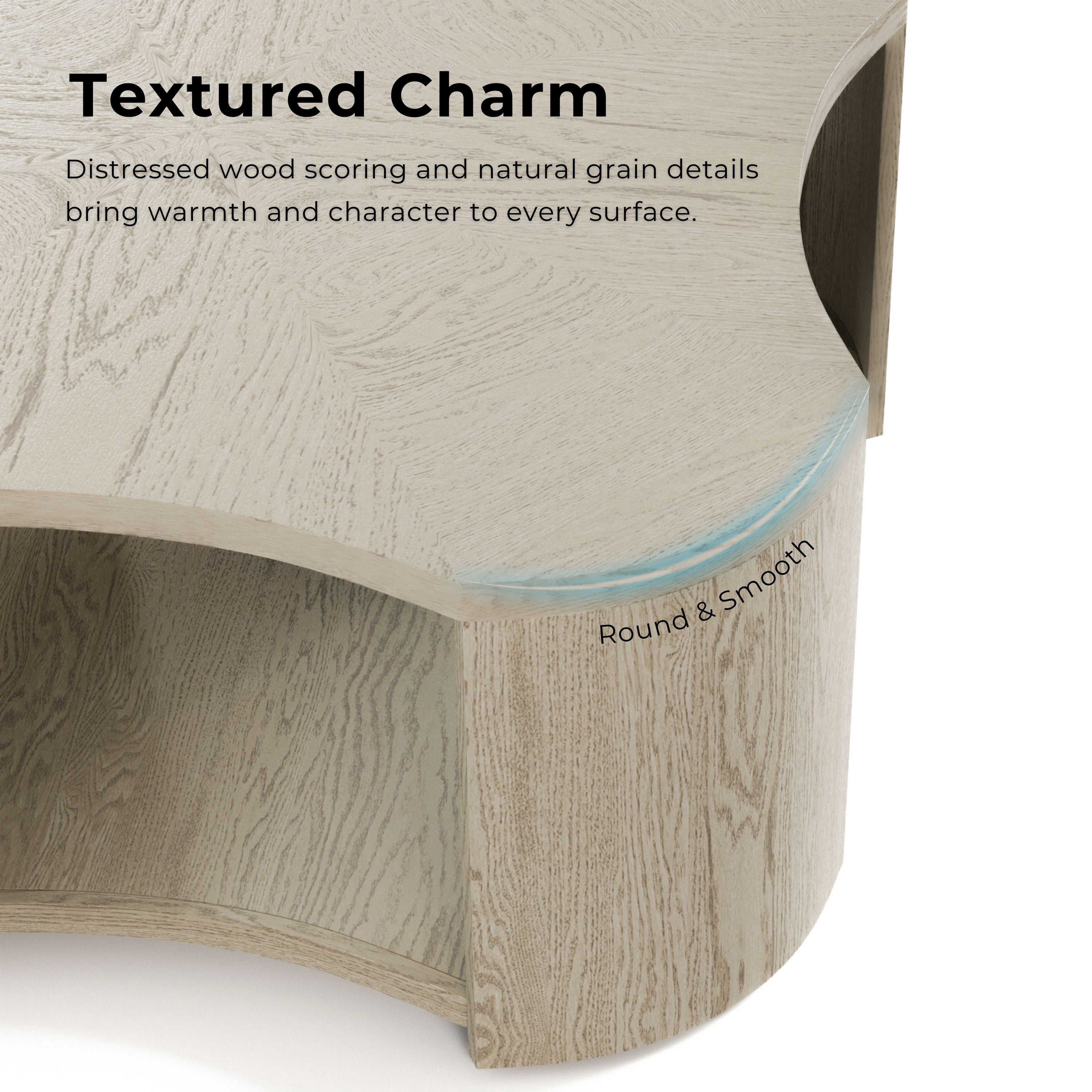 Furniture of America Cheri Modern Solid Wood Coffee Table with 1-Shelf and Casters, Oak