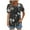 Black A2, variant on Hrsba Summer Tops,Ladies Casual Pleated Vintage Boho Print Short Sleeve Crewneck Blouse Shirts
