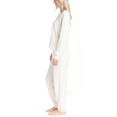 thumbnail image 5 of Ocean Pacific Women's Waffle Knit Pajama Set, Long Sleeve Henley and Jogger Sleep Pants, Beige, S, 5 of 6