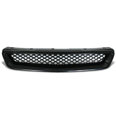 Abs Plastic Grille - For 1996 to 1998 Honda Civic ABS Plastic Type -R Mesh Style Front Grille (Black) - 6th Gen EJ EK EM 97
