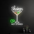 thumbnail image 2 of Handmadetneonsign Shaken Not Stirred Martini Led Sign, Vodka Martini Neon Light, Martini Cocktail, 2 of 5