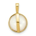 thumbnail image 5 of Auriga 14K Yellow Gold 10-11mm White Saltwater Mabe Pearl Pendant for Women (L-16.25mm, W-12.4mm), 5 of 6