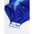 thumbnail image 6 of Hansber Rhythmic Gymnastics Leotards for Girls Long Sleeve Rhinestones Printed Figure Ice Skating Bodysuit Royal blue 12, 6 of 7