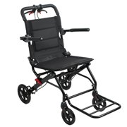 Wharick Travel Wheelchair Large Tires Shock Absorbing Foldable Design for Daily Outdoor Mobility