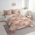thumbnail image 3 of Feelyou Fashion Rustic Plaid Bedding Comforter Set 7 Pieces for Adult, Square Abstract Ombre Full Bedding Set, Chic Buffalo Reversible Fitted Sheet Flat Sheet, Super Cozy Room Decor, 3 of 7