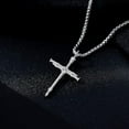 thumbnail image 6 of SOULMEET Cross Necklace for Men 925 Sterling Silver Men’s Nail Cross Necklace with 22”+2” Stainless Steel Chain Gift for Men, 6 of 7