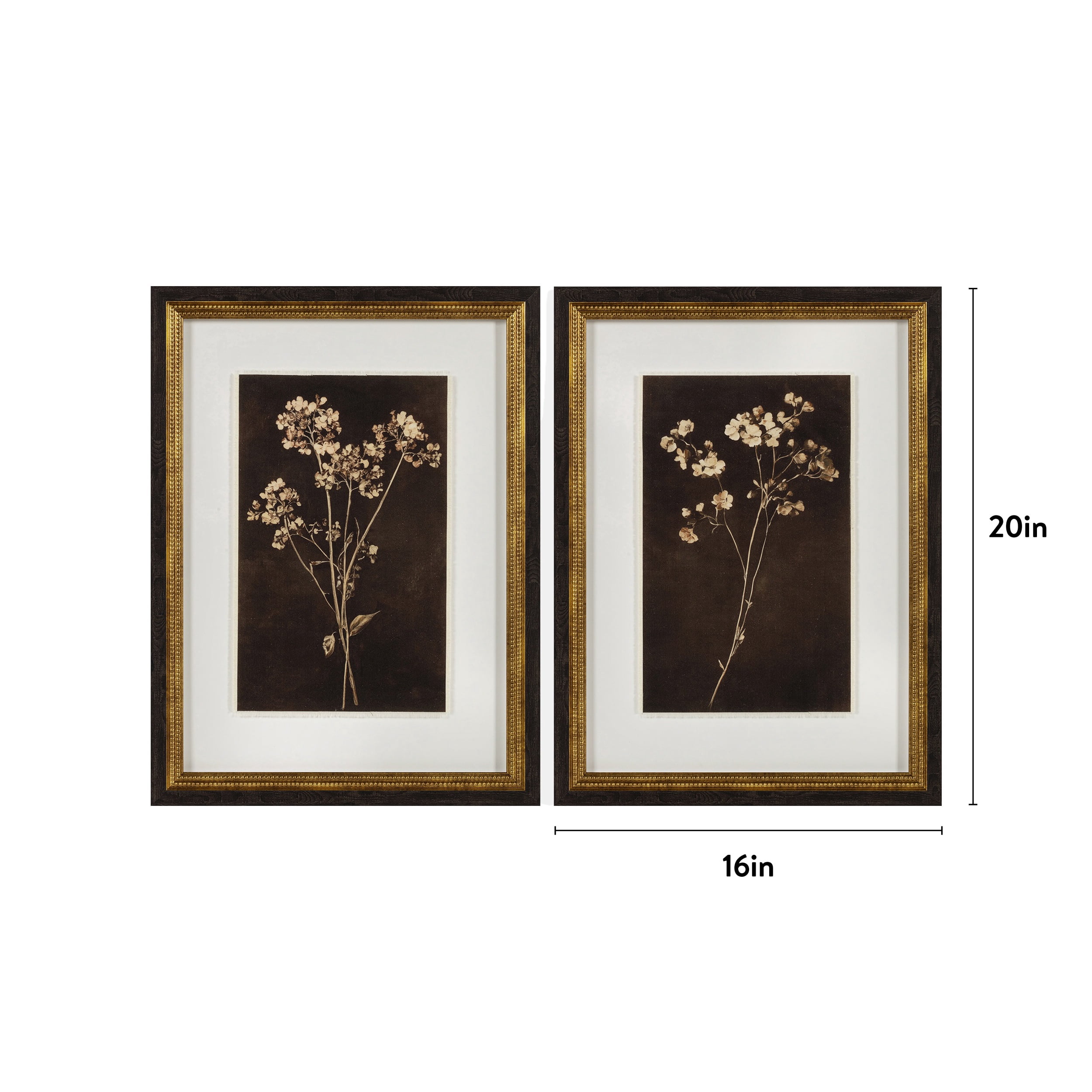 My Texas House Dark Floral Imprints Framed Art 18x24