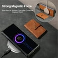 thumbnail image 6 of Detachable Magnetic Phone Cases Compatible with Samsung Galaxy Z Fold 6, Case with Card Holder, Support Magnetic Wireless Charger, Classic PU Leather Kickstand Wallet Phone Cover, Brown, 6 of 6