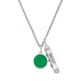 thumbnail image 1 of Delight Jewelry Silvertone Small Green Enamel Disc Silvertone Best Friends Forever Bar Charm Necklace, 23", 1 of 4