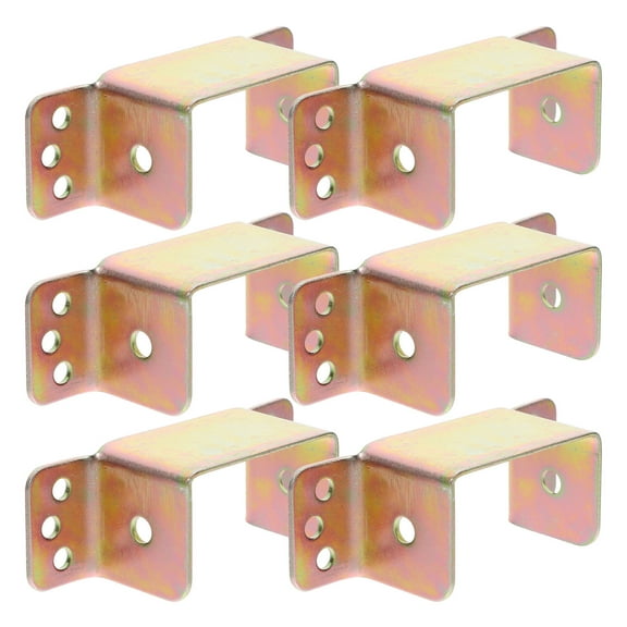 FOMIYES  6 Pcs Bed Bracket Rail Hooks Heavy Duty Frame Rails Baby Orange