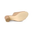 thumbnail image 5 of BLISSFUL STEP Women's Slip on Block Heel Slide Sandals Mules Nude 9.5, 5 of 8