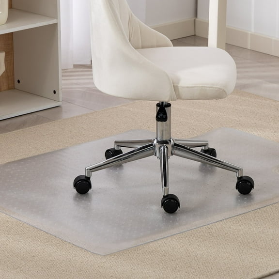 WENTUM Clear PVC Chair Mat for Low Pile Carpet, 35" x 47", 2.2mm Thick Non-Slip Office Floor Protector, Convex