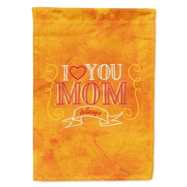 Carolines Treasures BB5417GF I Love you Mom Flag Garden Size  Small multicolor