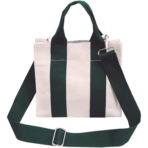 Kukuzhu Canvas Crossbody Bag for Women Casual Tote Bag Shoulder Bag Contrast Canvas Bag Top Handle Handbags Satchel Purses
