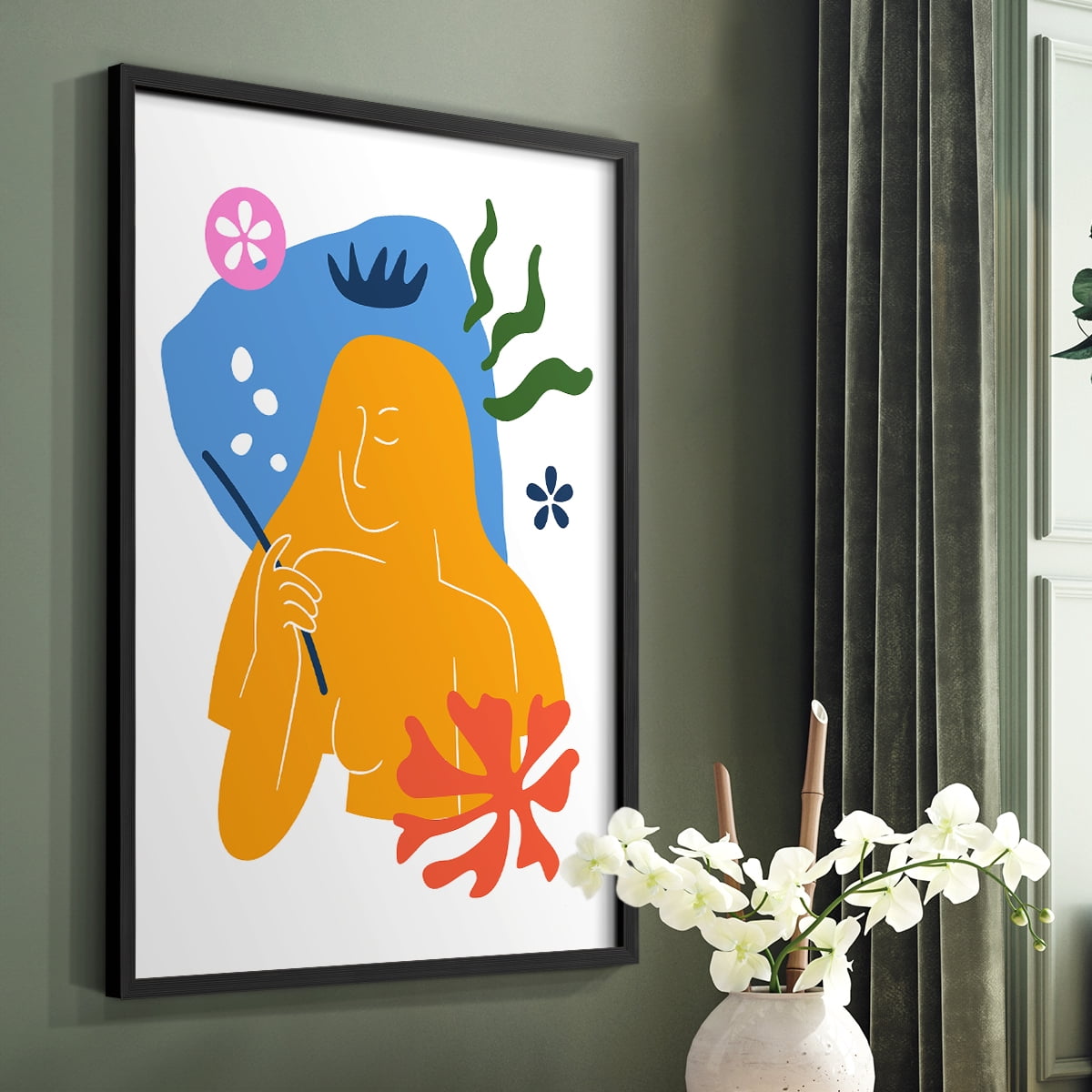 Matisse CDLVI in Black Solid Wood Framed Print No Nail Hanging