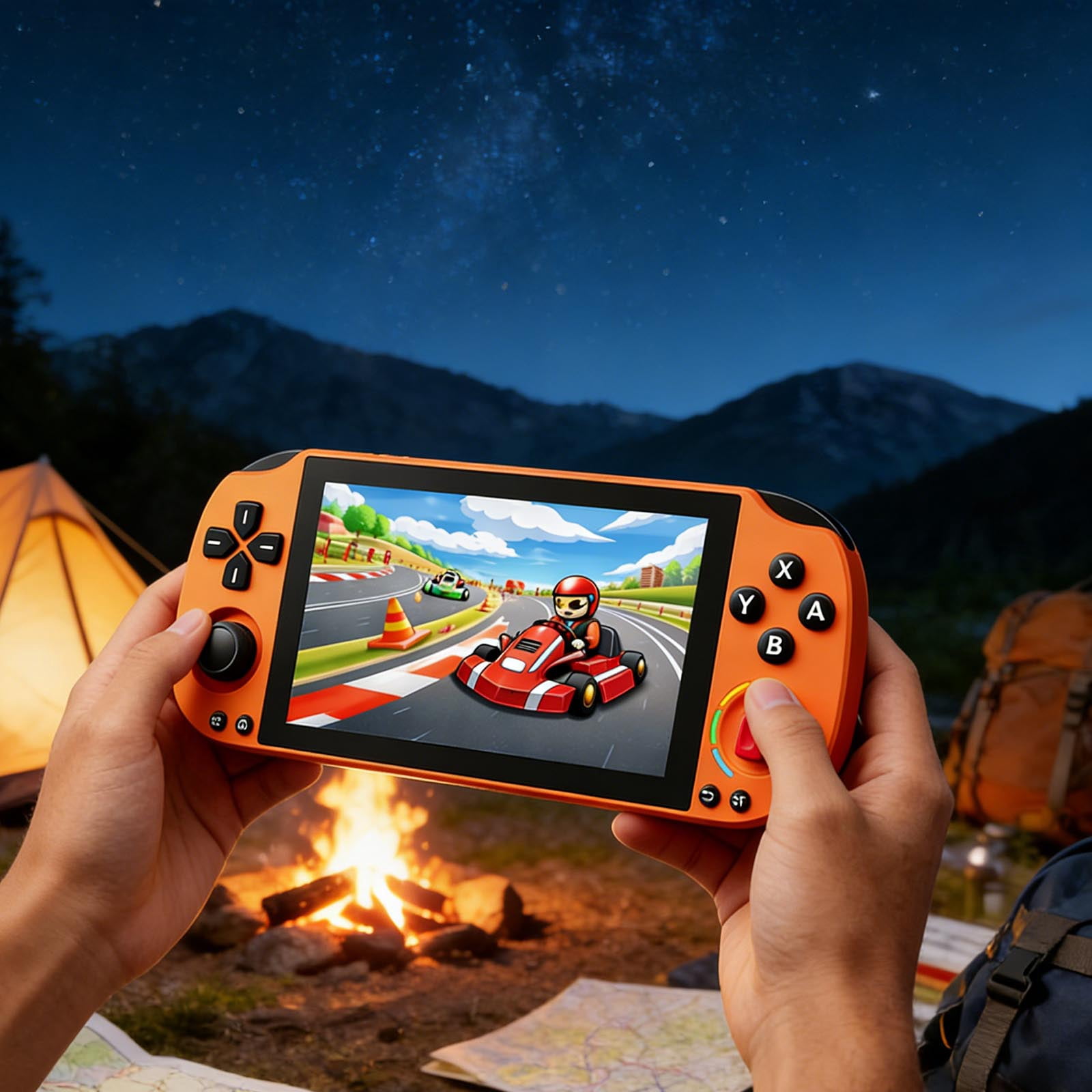 Android Gaming Handheld Console, 5" FHD 1080P Touch Screen, Helio G85, Hall Effect Joystick, WiFi 2.4/5G Bluetooth 5.0, 4000mAh Battery, 3GB+32GB, TF Card up to 512GB