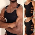 thumbnail image 5 of Mens Fashion Sleeveless Knitted Slim Crop Tops Hollow Tank T Shirt Muscle Vest, 5 of 6