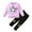 Purple, variant on Bellafa Toddler Baby Girl 2 Pieces Long Sleeve Fall Winter Outfits Cartoon Cat Graphic Crewneck Sweatshirts   Joggers Pants Set
