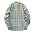 thumbnail image 4 of FRSASU Mens Long Sleeve Button Down Shirts Casual Plaid Shirt with Practical Pockets Comfortable and Soft Tops Shirts Blue, 4 of 7