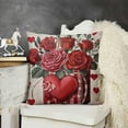 thumbnail image 2 of YINGXI 's Day Throw Pillow Covers Roses Decorative Pillowcases for Home Sofa Couch 24x24in, 2 of 5