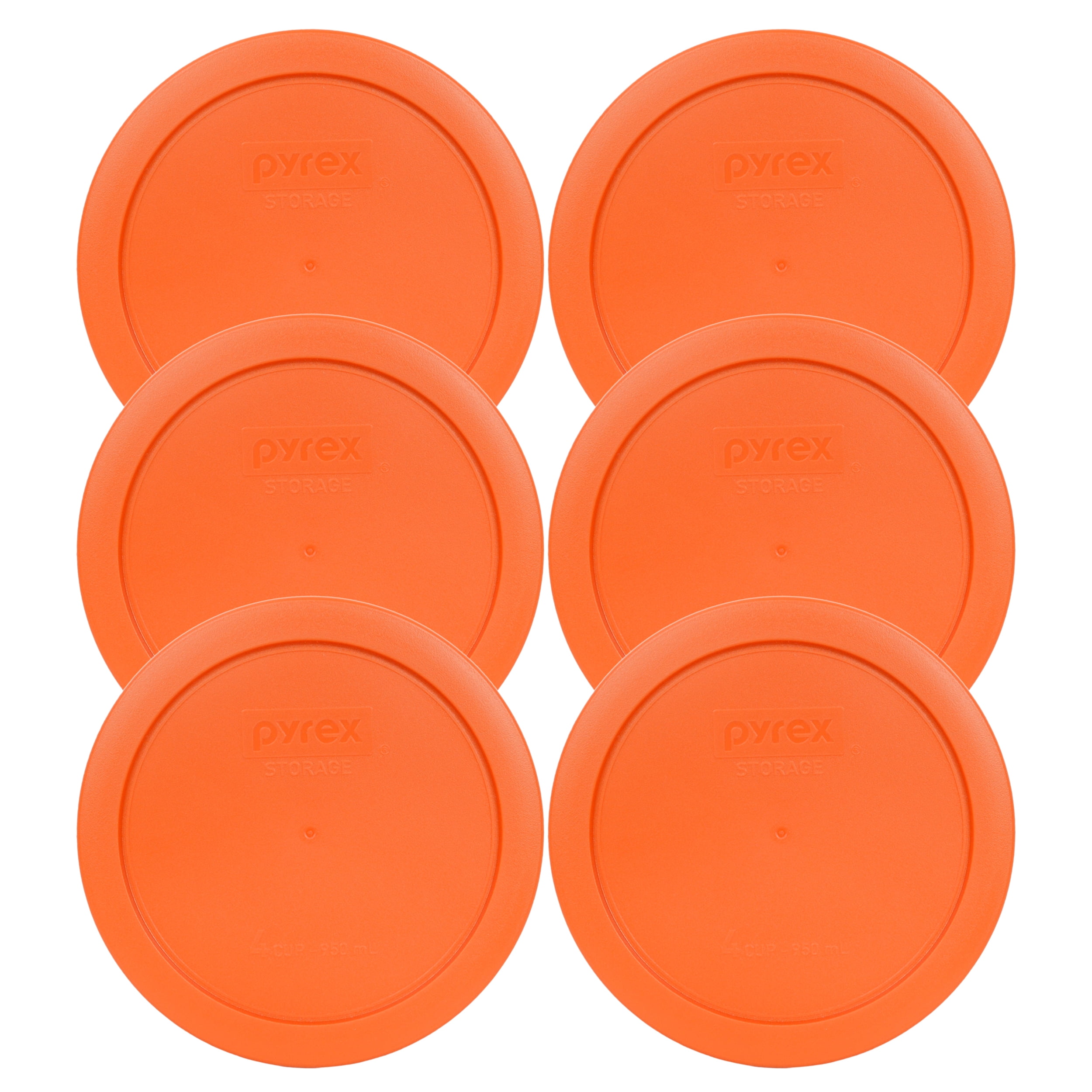 Pyrex Replacement Lid 7201PC Orange Copper Round Plastic Cover (6Pack