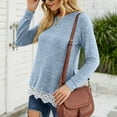 thumbnail image 6 of AOOCHASLIY Hoodies for Women Round-Neck Color Matching Pocket Recreational Long Sleev Tops, 6 of 7