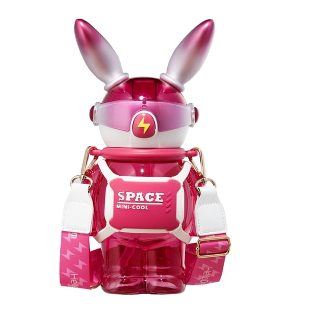 Cool Lightn Stink Bottle - botella de agua de gran capacidad de 1100 ml con pajita y correa al hombro, diseño de vaso espacial sin BPA y fácil de limpiar