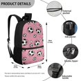 thumbnail image 5 of Uourmeti Bow and Soccer Pattern Polyester Backpack, Smooth Zipper School Bookbag 17 Inch Large Capacity School Backpack for Outdoor Travel, 5 of 6