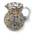 thumbnail image 1 of Mexican Hand Blown Glass Pitcher â€“ Confetti Rock Design (84 oz), 1 of 4
