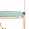 thumbnail image 6 of LeisureMod Lawrence Acrylic Folding Chair Gold Metal Frame 4 Set in Jade Green, 6 of 11