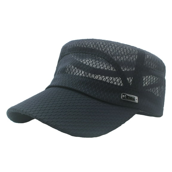 TELOLY Summer Mesh Flap Top Caps for Men Adjustable Breathable Caps Mens Hat Quick Dry Cool Hats Casual Trucker Hat