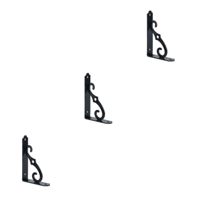 Eigraketly Estantería de hierro con estante de carga y moldura integrada en forma de L Más resistente El diseño en forma de S es hermoso negro Type1 NO1