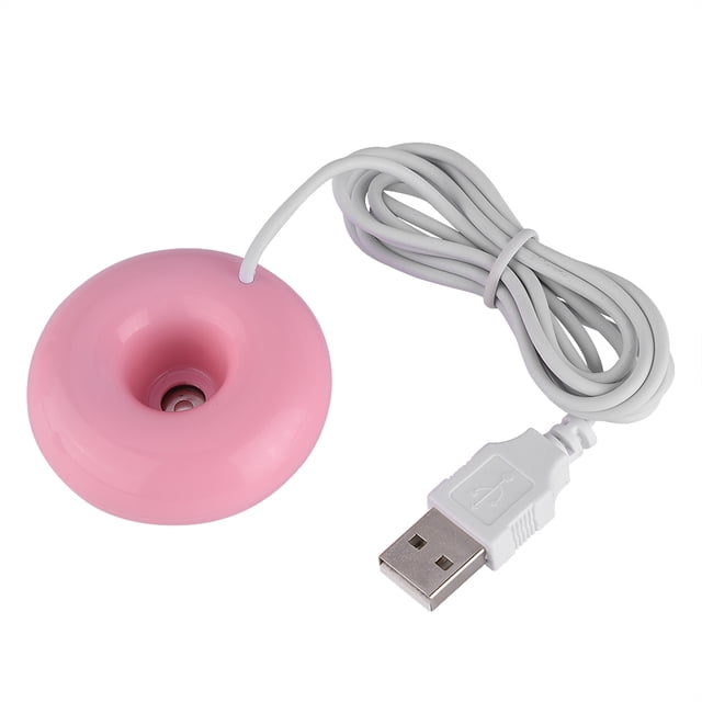 Portable Mini Doughnut Shaped USB Atomization Humidifier, Small Air Humidifiers for Car, Office, Travel with 2 Mist Modes, 28dB Quiet Cool Mist Air Humidifier for Home Baby