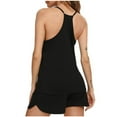 thumbnail image 5 of cfhntfmh Pajama Sets for Women Spaghetti Strap Scoop Neck Sleeveless Sleepwear Camisole Loose Shorts 2 Piece Pjs Sets, 5 of 6